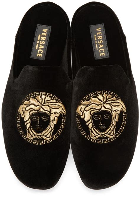 versace shoes loafers mens|versace medusa velvet loafers.